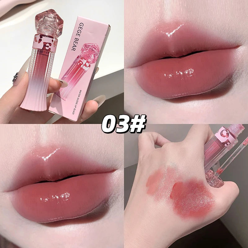 Gege Bear Water Light Lip Llaze Mirror Lipstick Gloss Hydrating Qme GX1387-03