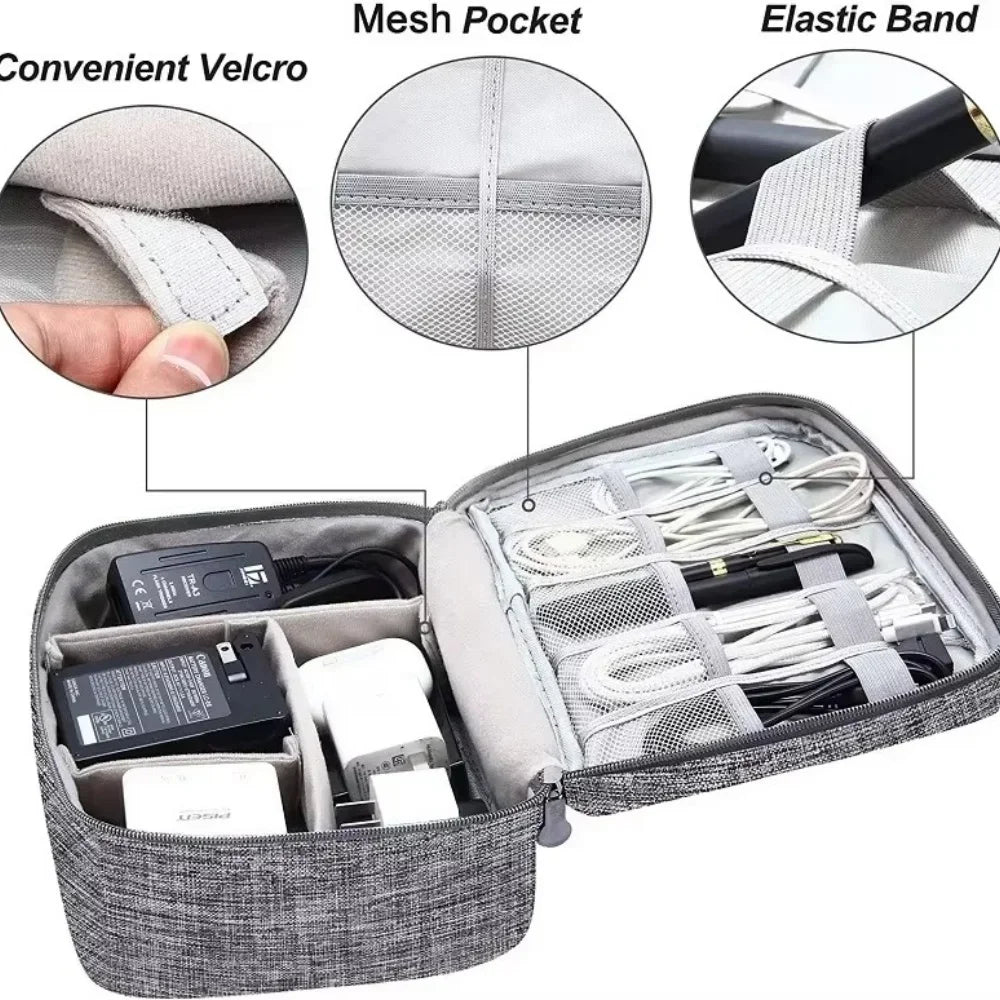 Travel Portable Digital Storage Bag USB Gadget Waterproof Cable Organizer Pouch Electronics Devices Accessories Pack Storage Bag Qme
