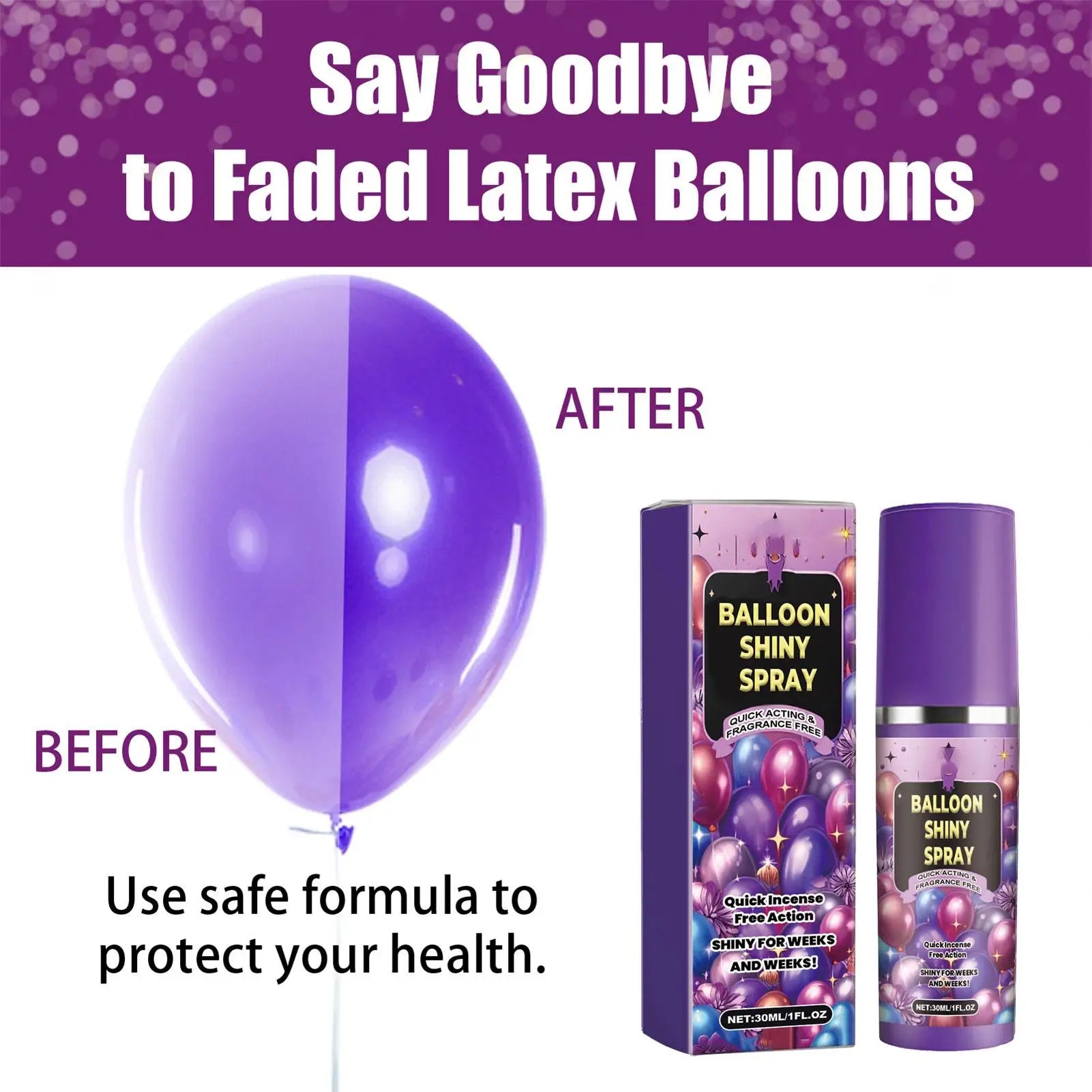 Balloon Shine Spray 30ml Balloon Glossy Spray Party Decoration Vibrant Shine for Decorations Gathering Backdrop Holiday Birthday Qme