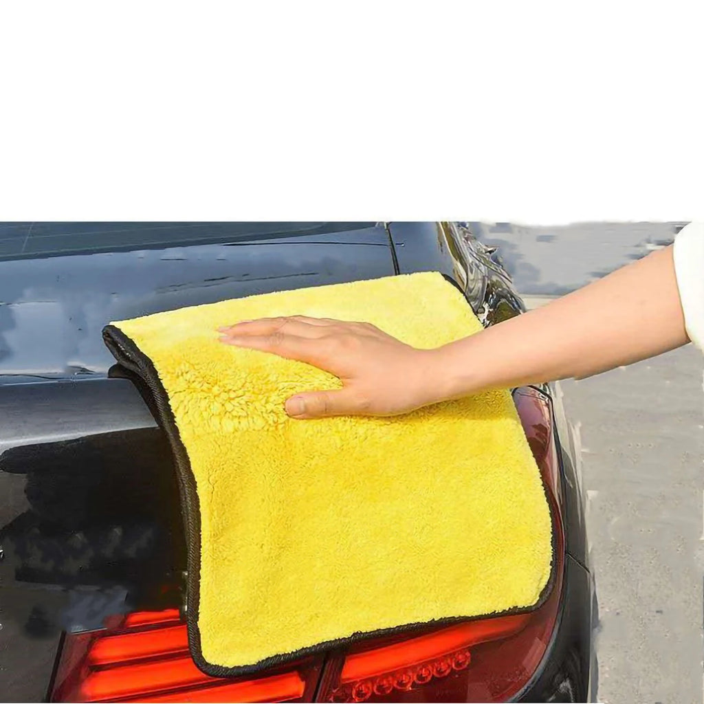 Car Towel Grayish Yellow Double Sided Car Washing Towel Water Absorption Cleaning Cloth Professional Thicken Drying Towel Qme