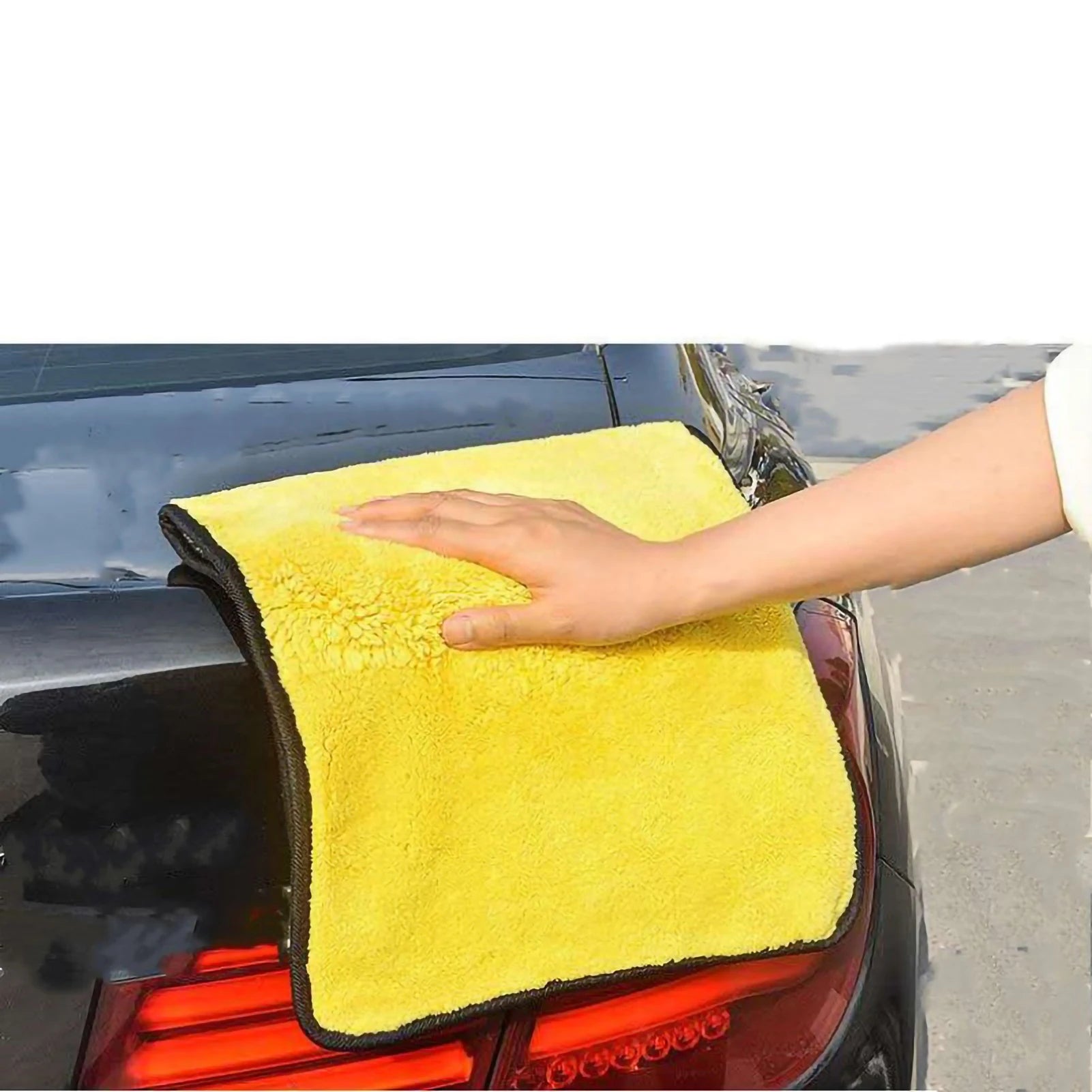 Car Towel Grayish Yellow Double Sided Car Washing Towel Water Absorption Cleaning Cloth Professional Thicken Drying Towel Qme