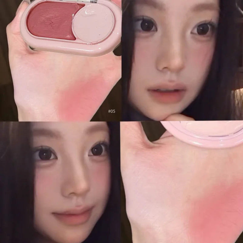 Dual-color Blush Cream Moisturizing Matte Finishwith Expanding Qme HR782-5