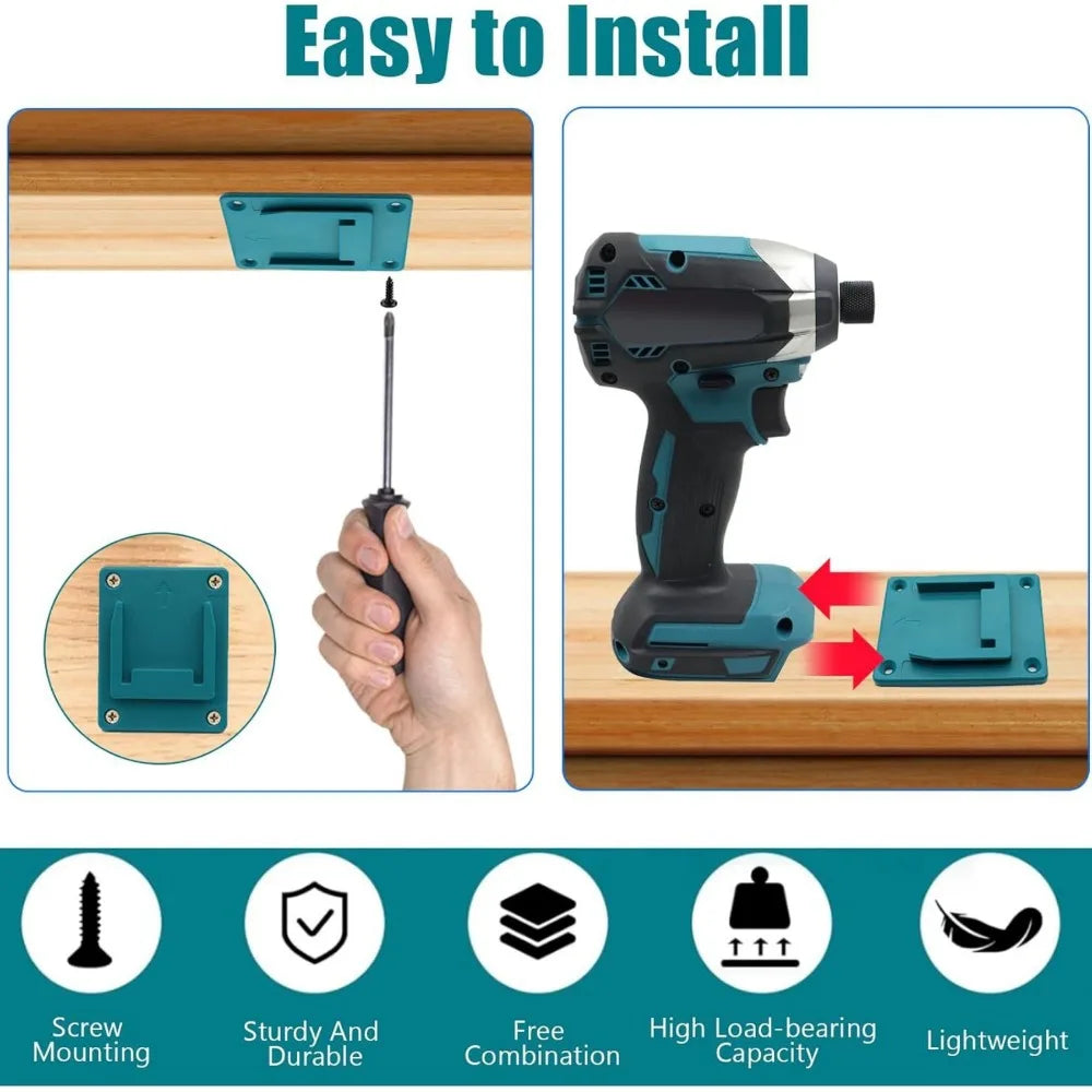 Wall Mount Drill Tool Storage Bracket For Makita For Bosch 14.4V/18V Li-ion Battery Tool Machine Fix Device Hang Display Stand Qme