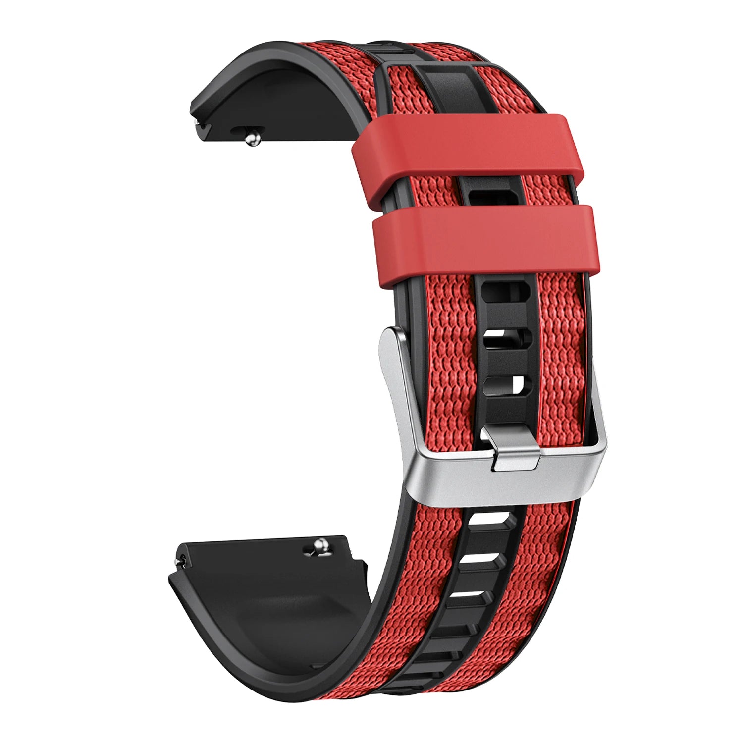 22mm Strap Suitable for Huawei Watch Ultimate 2 Soft and Durable Silicone Nylon Replacement Wristband for GT6 Pro GT5 46mm Qme Black Red for Huawei GT Runner