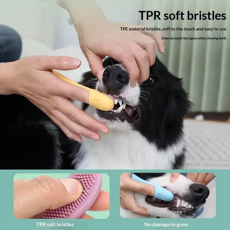 Portable Pet Oral Dental Cleaning Supplies Tools Finger Toothbrush Qme