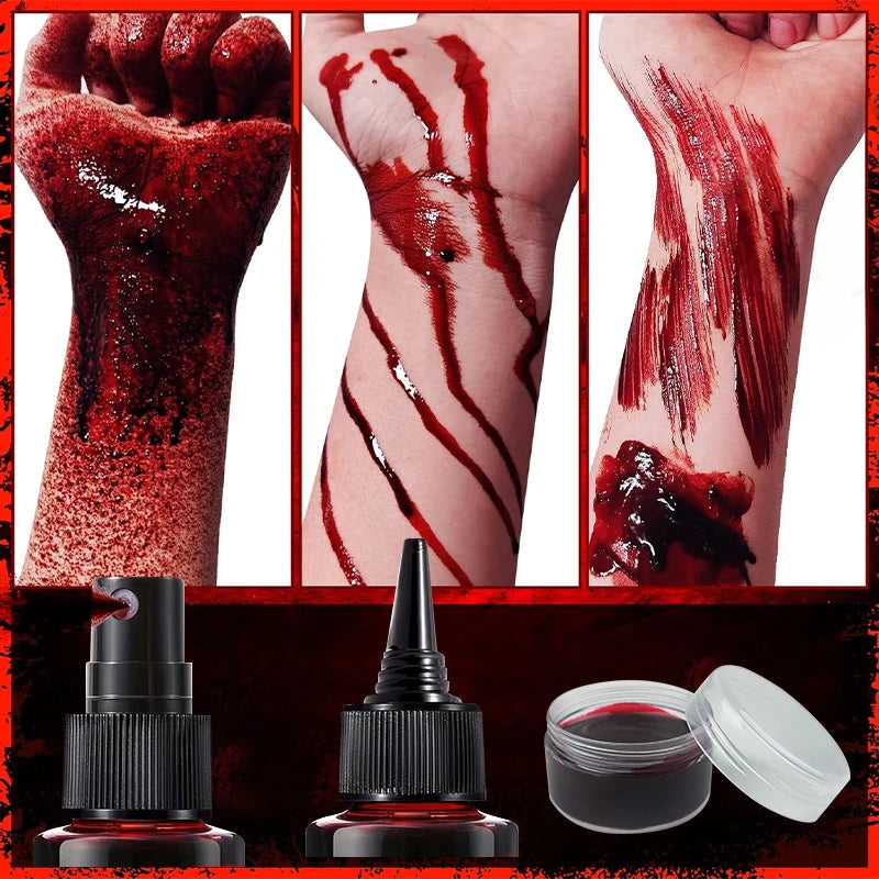 VERONNI 1 Fake Blood Makeup Dark Realistic Washable Artificial Spray Qme