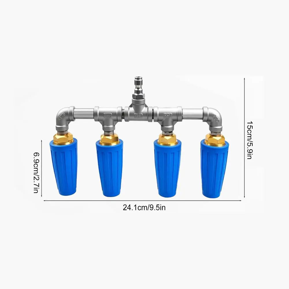 High Pressure Hose Nozzle Quad Ergonomic Stainless Steel Washer Quick Connect Garden Hose Nozzle For Car Washing Watering Qme copper China Mainland