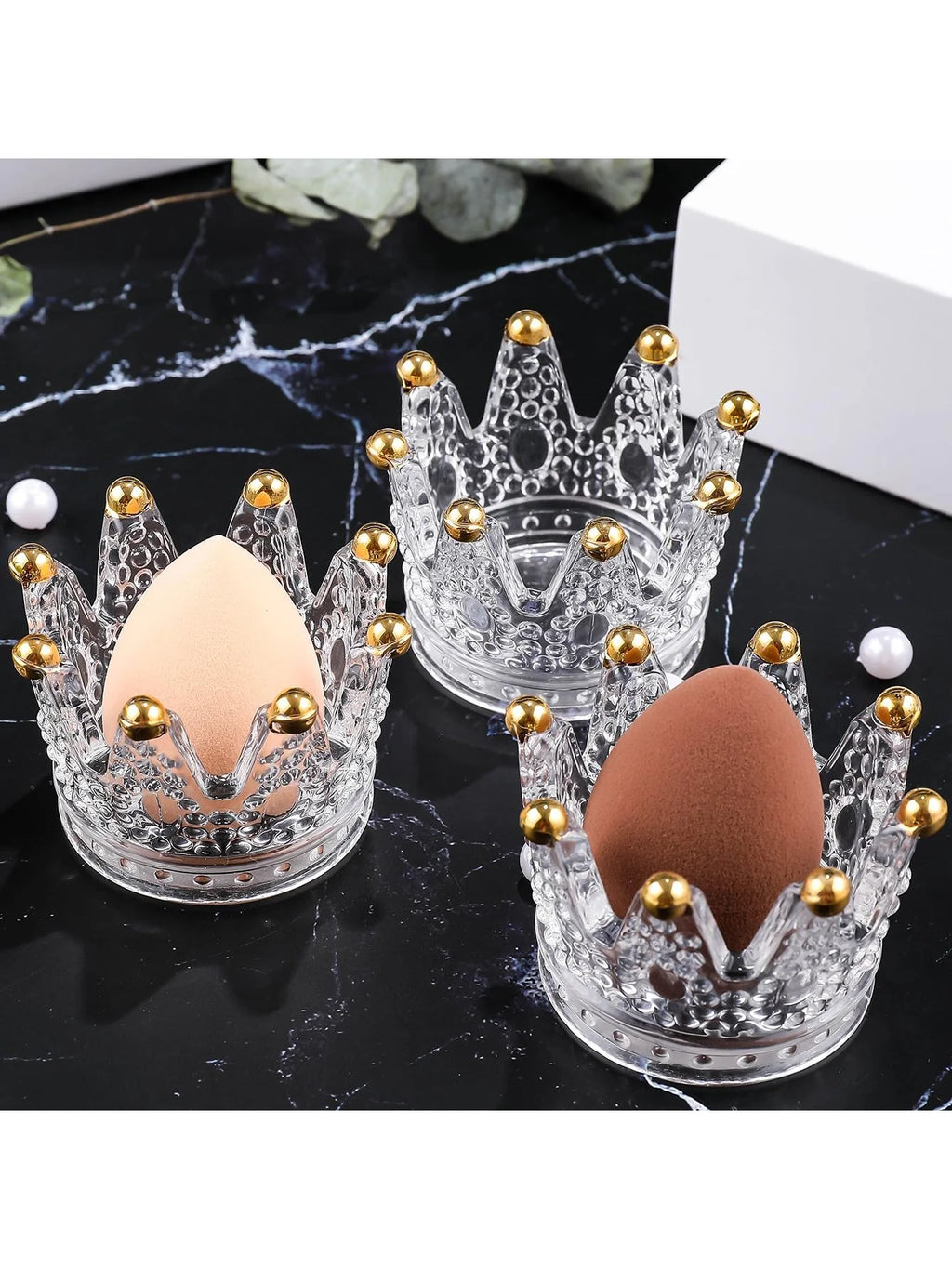 Crystal Glass Crown Beauty Storage Box Mini Can Store Necklaces Qme