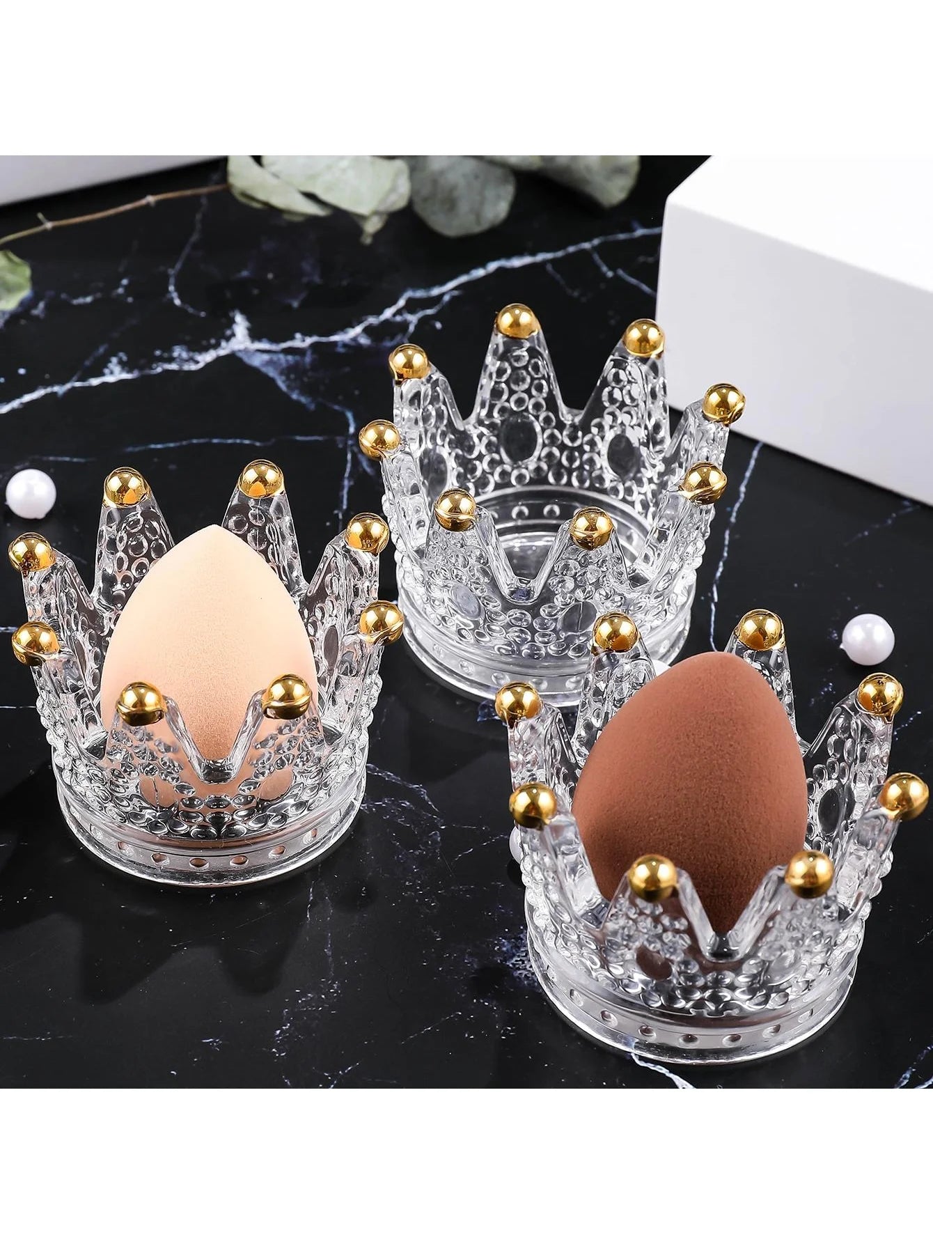 Crystal Glass Crown Beauty Storage Box Mini Can Store Necklaces Qme
