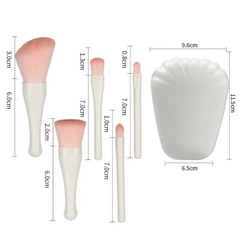 Portable Soft Fiber Makeup Brushes HD Mirror Multipurpose Cosmetic Qme