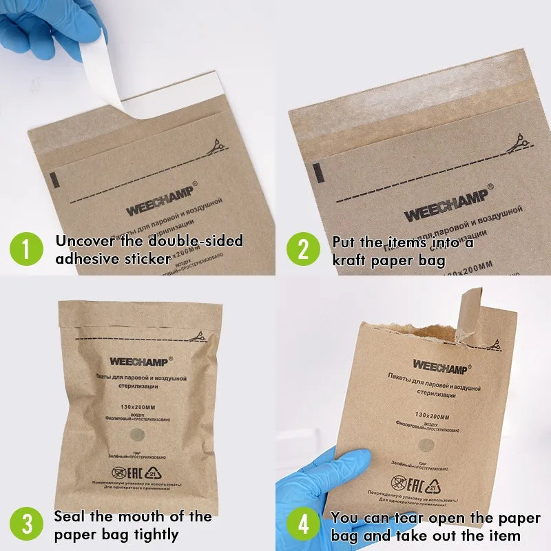 Nail Sterilizer Bags Manicure Kraft Art Clean Tools Sterilization Qme