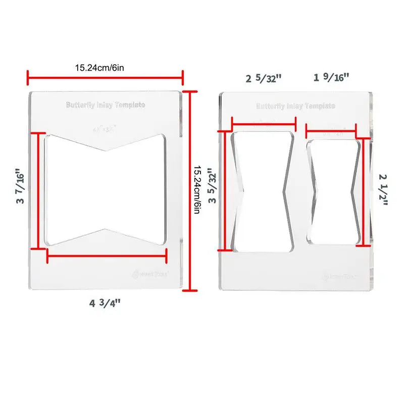 Bowtie Router Template Jig 3X Acrylic Inlay Parts Tool Transparent Qme
