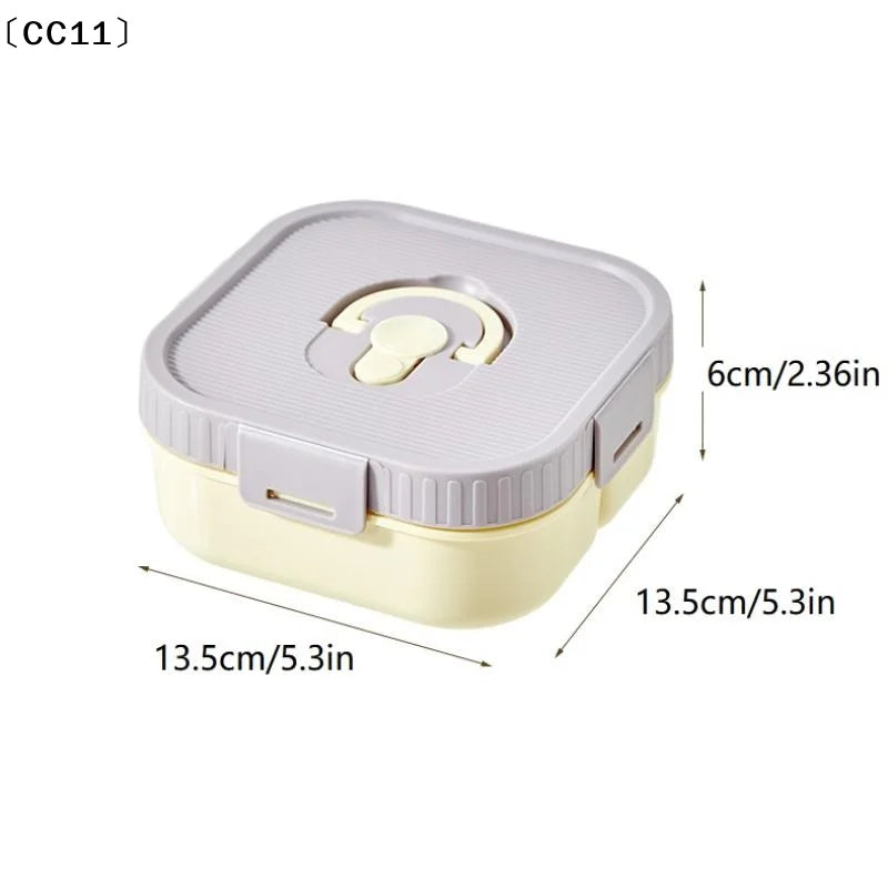 Portable Plastic Lunch Box Compartment Microwave Safe Fruit Salad Qme