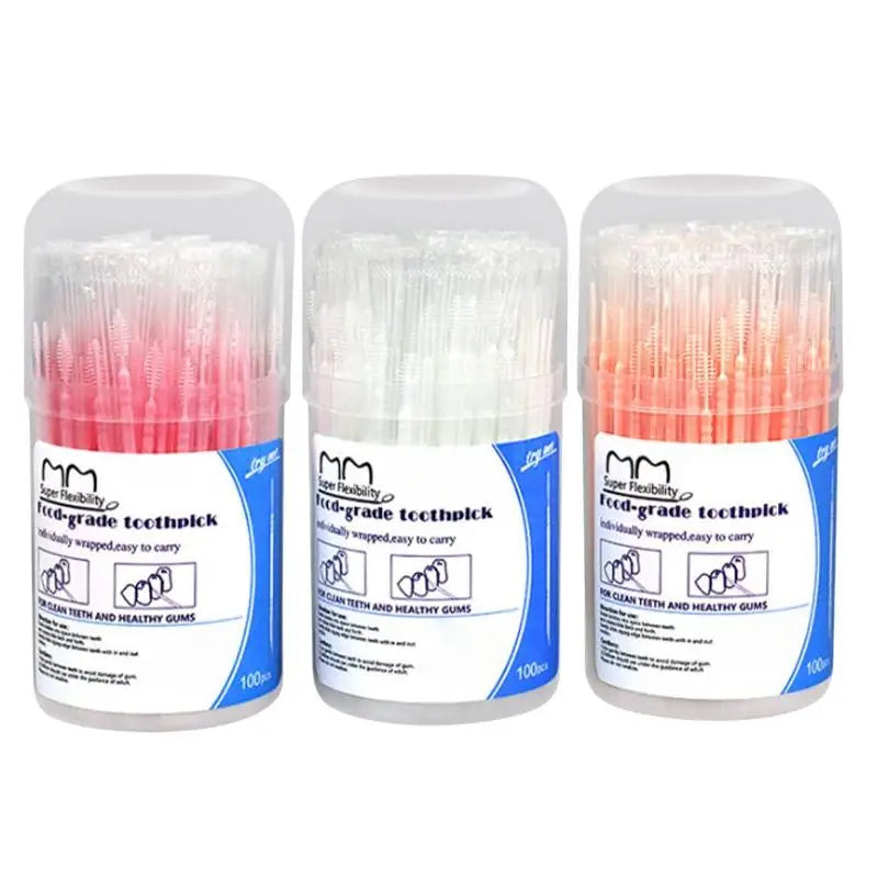 Box Independent Packaging Toothpick Double-ended Interdental Brush Qme