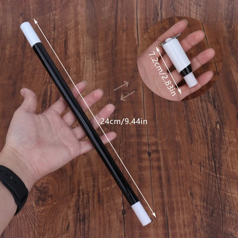 Party Magic Show Stainless Steel Appearing Wand Black Close Up Tricks Qme Black