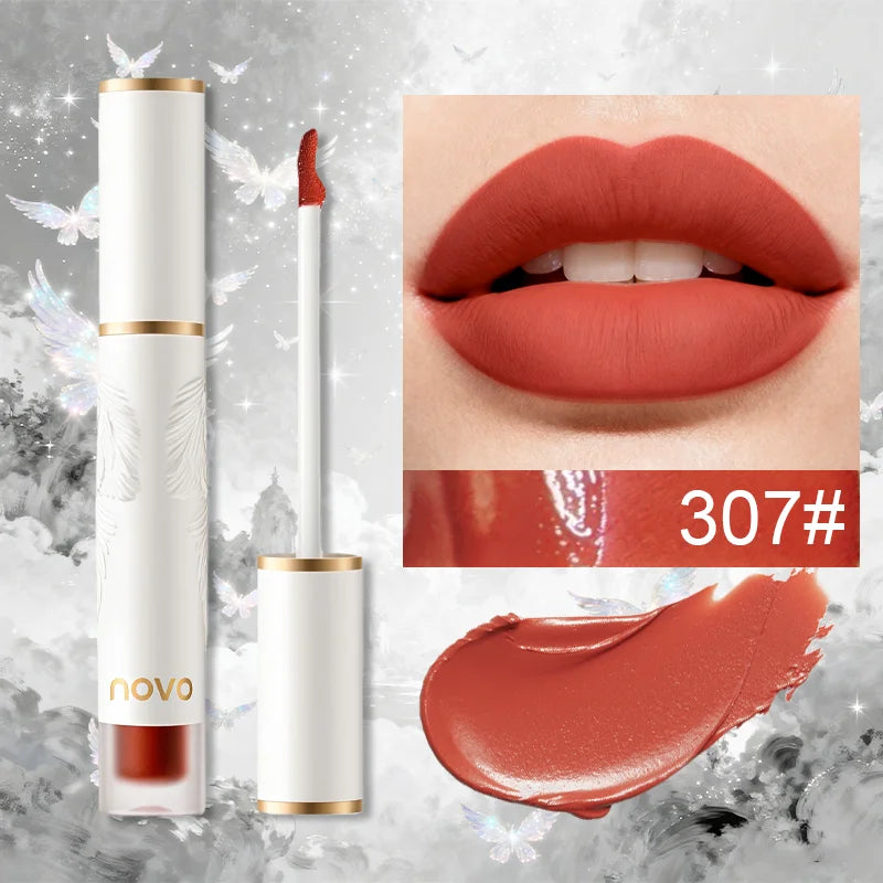 Matte Liquid Lipstick Makeup, Waterproof Non-fading Non-stick Cup, Smooth Misty Finish for Fuller Lips, Rich Color Rendering Qme 307