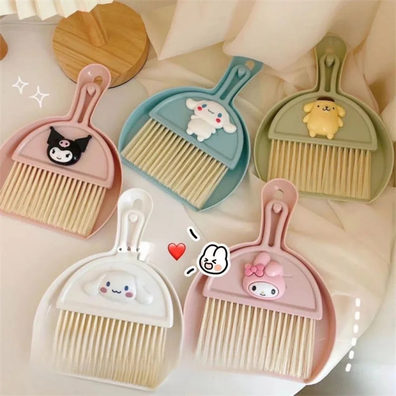Hello Kitty Kuromi Desktop Cleaning Keyboard Brush Small Broom Mini Qme