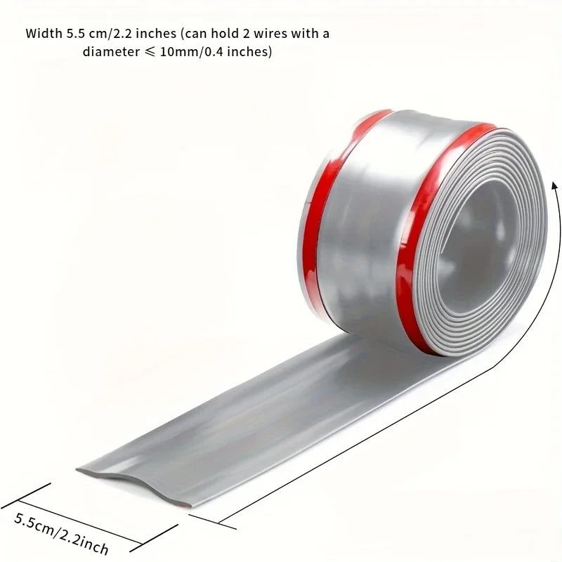 1/3M Floor Cable Protector Self-Adhesive PVC Flexible Cable Protection Strip Prevent Trip Floor Covering Decoration Cable Duct Qme Grey-5.5cm 3m