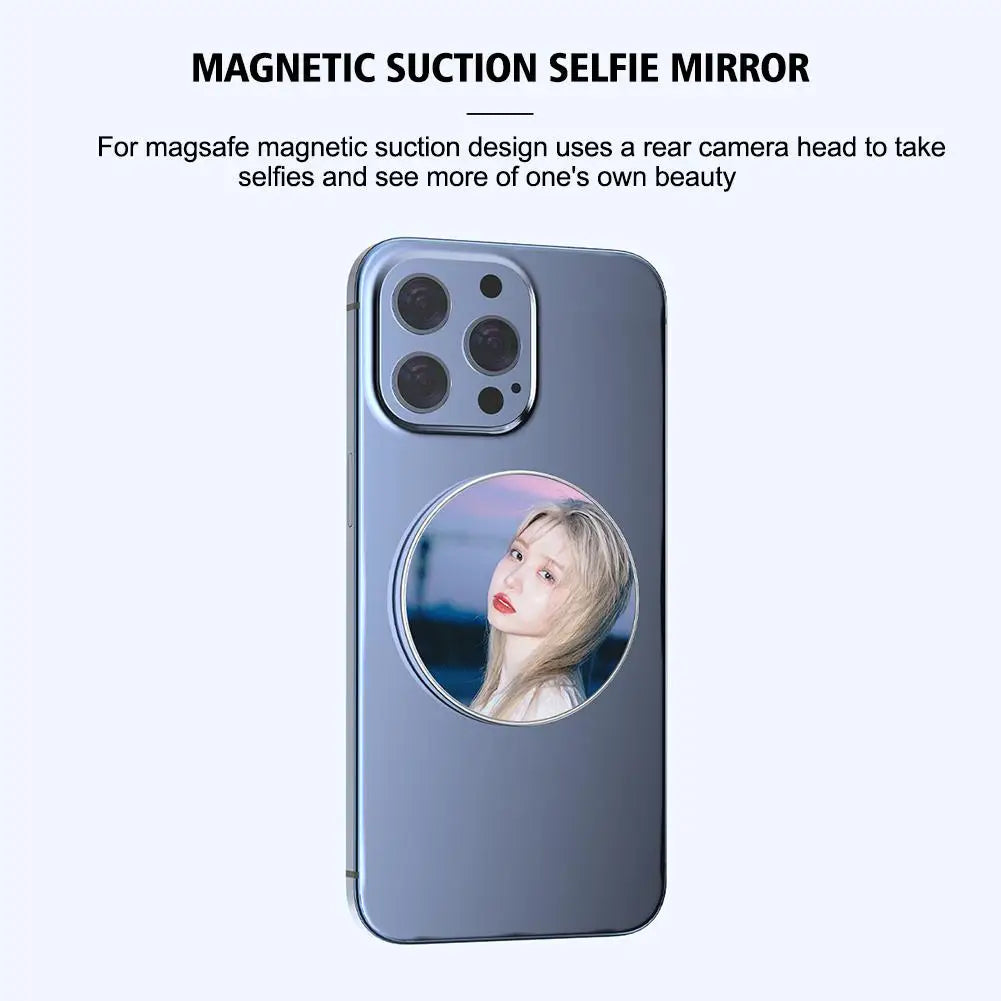 For Magsafe Magnetic Convex Mirror Smartphone Beauty Mirror Video Selfie Vlog Magnetic Mirror For Streaming Selfie Qme