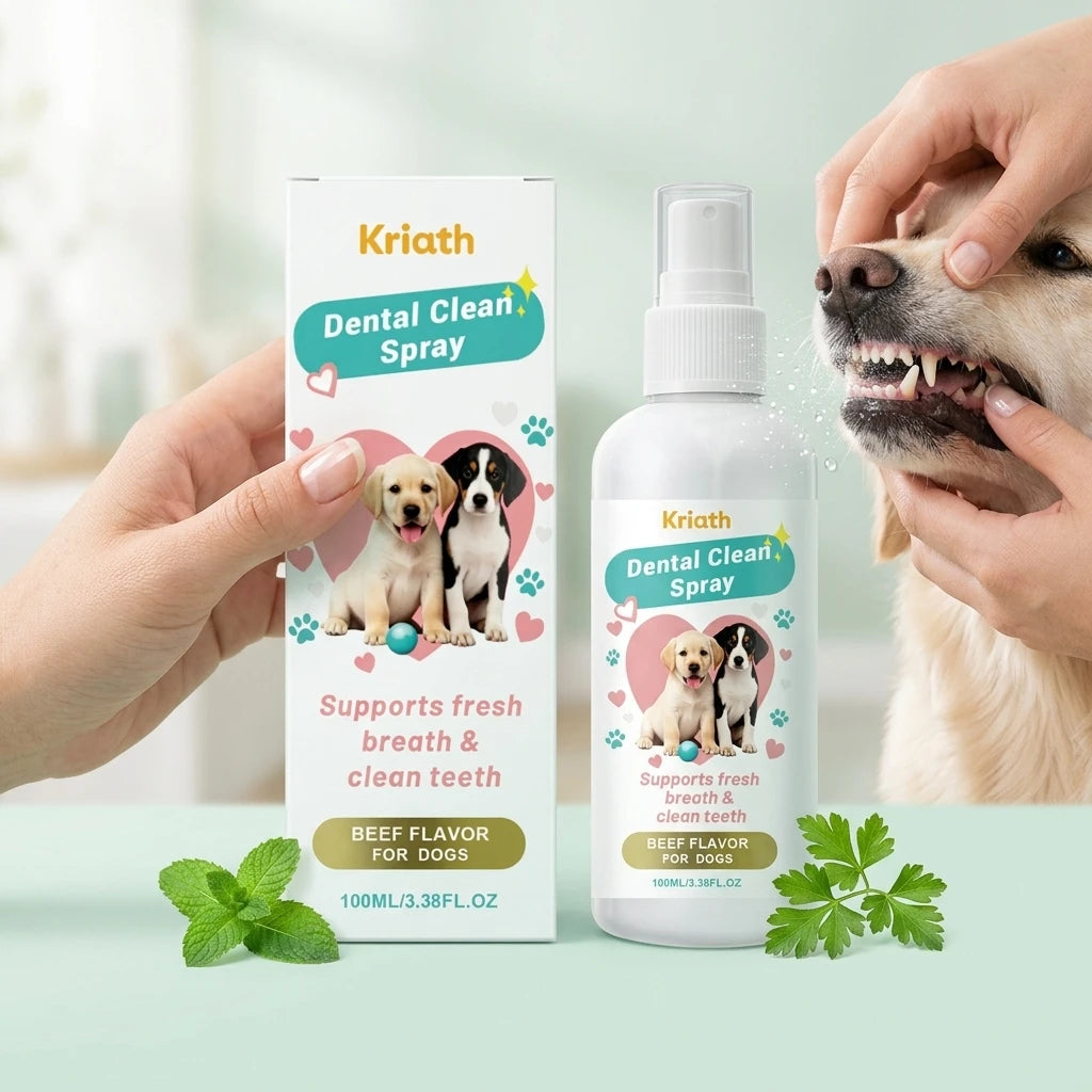 Pet Oral Care Spray Removing Dental Plaque Eliminating Odor Relieve Gum Discomfort Freshing Breath No‑brush Teeth Cleaning Spray Qme