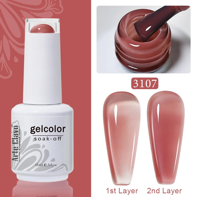 Arte Clavo Solid Gel Nail Polish Rainbow Summer Varnish Soak Off