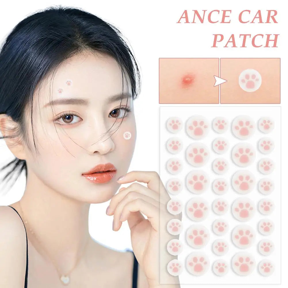 Hydrocolloid Acne Pimple Patch 36 Counts Cute Cat Paws Shaped Acne Absorbing Cover Patch, Invisible For Acne Dots Qme 36 counts China