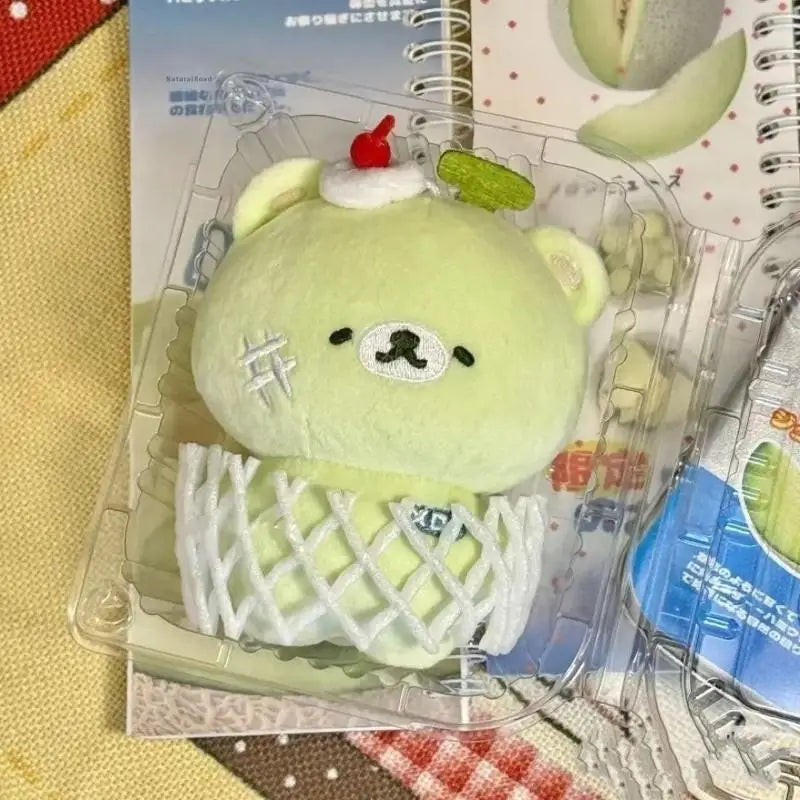 Cantaloupe Bear Plush Toy Keychain Soft Stuffed Doll Pendant Backpack Qme