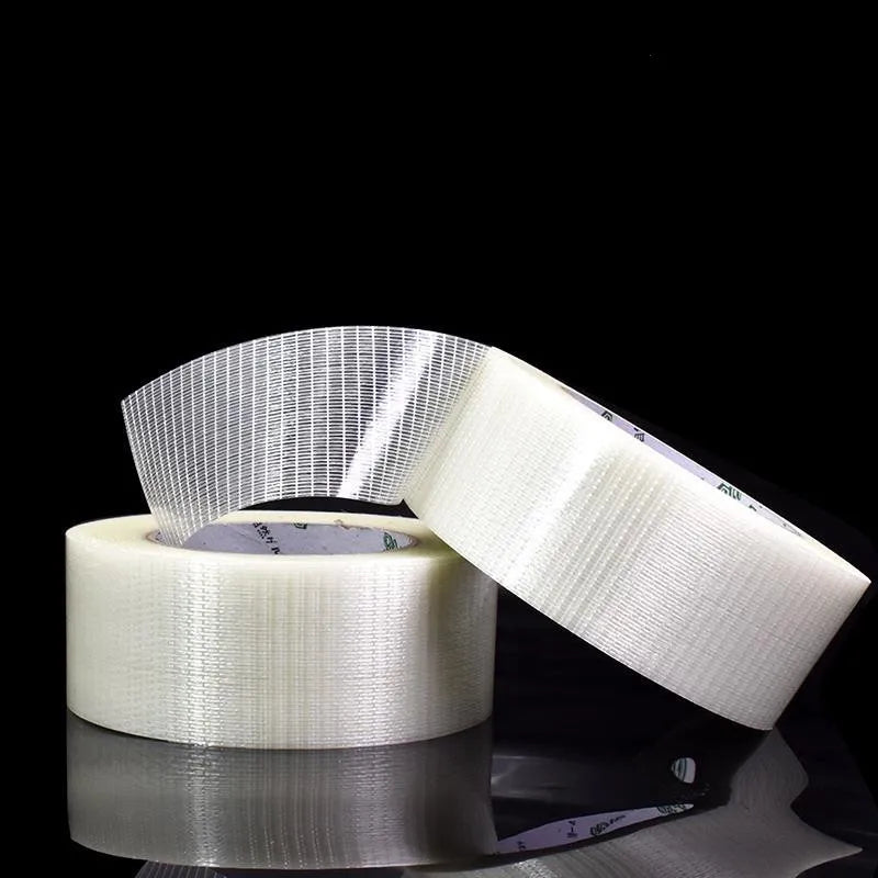 25M Grid Fiber Tape Toy Airplane Model Super Strong Mesh Single-Sided Tape Wear-Resistant Glass Fiber Strong Reinforced tape Qme 25M 5mm