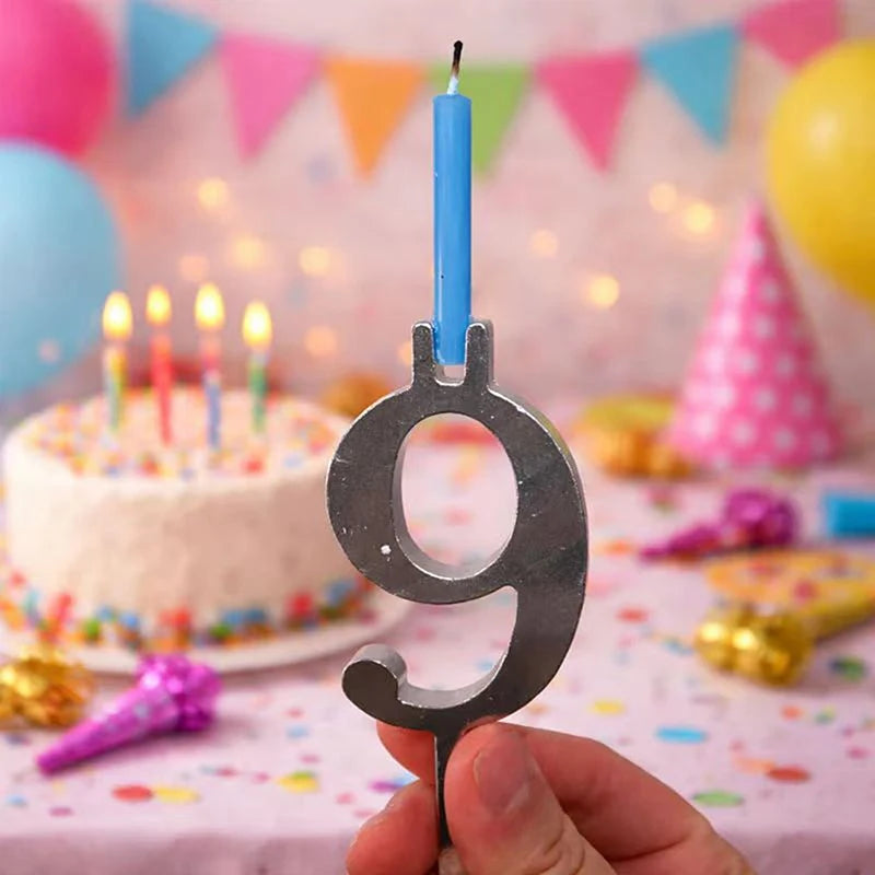 0-9numbers Happy Birthday Cake Topper Metal Wedding Kids Party Qme