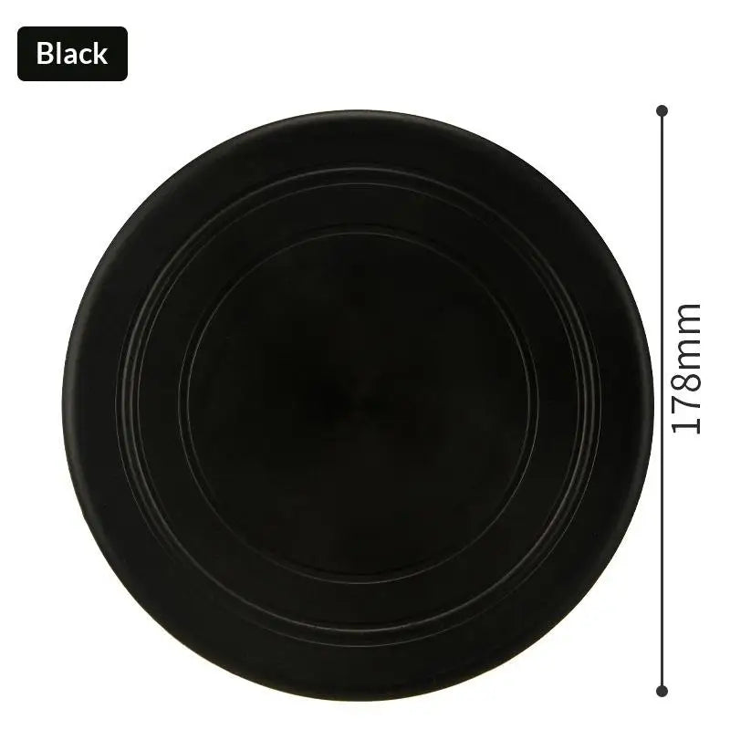 Interactive Silicone Flying Saucer Toy Dogs Cats Chew Resistant Disc Qme Black
