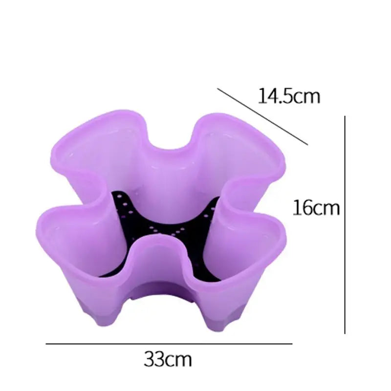 Multi-layer Strawberry Planter Tower Home Garden Vertical Stackable Qme Purple 4 petals