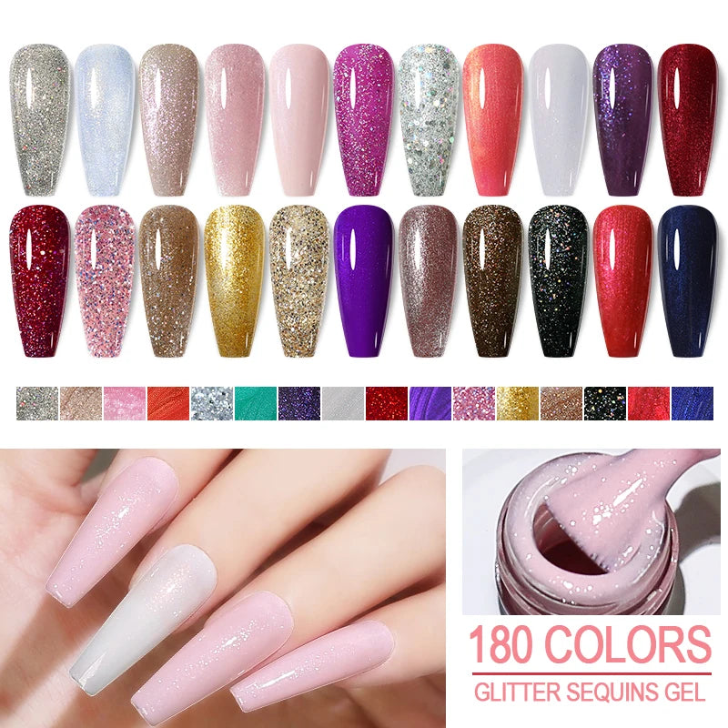 Arte Clavo Red Glitter Gel Nail Polish Yellow Holographic Spring Qme