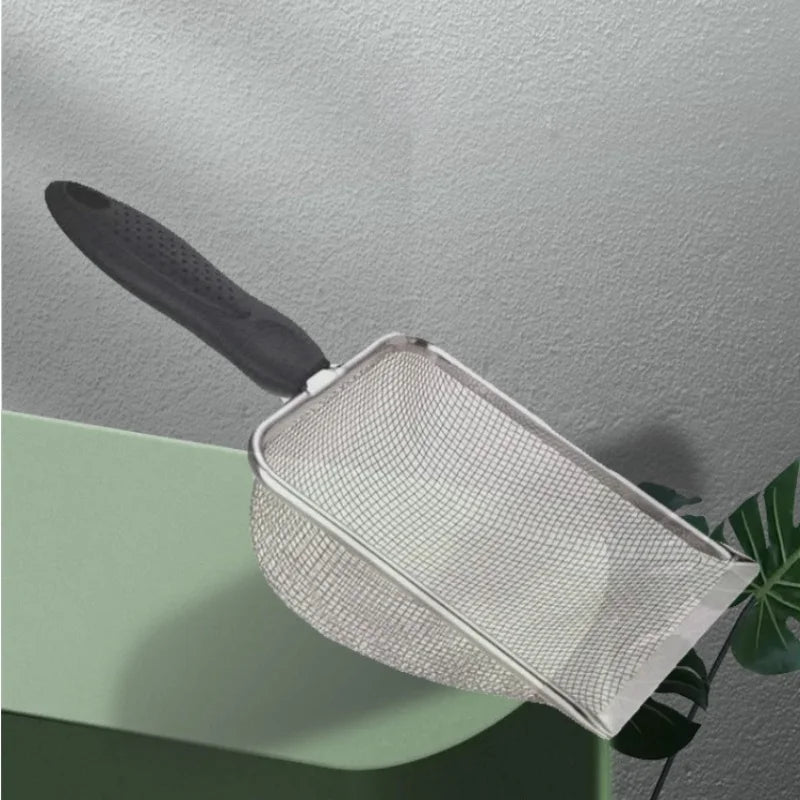 Small hole large artifact with a leaking spoon, pet product plastic handle, cat litter shovel, artifact stainless steel shovel Qme