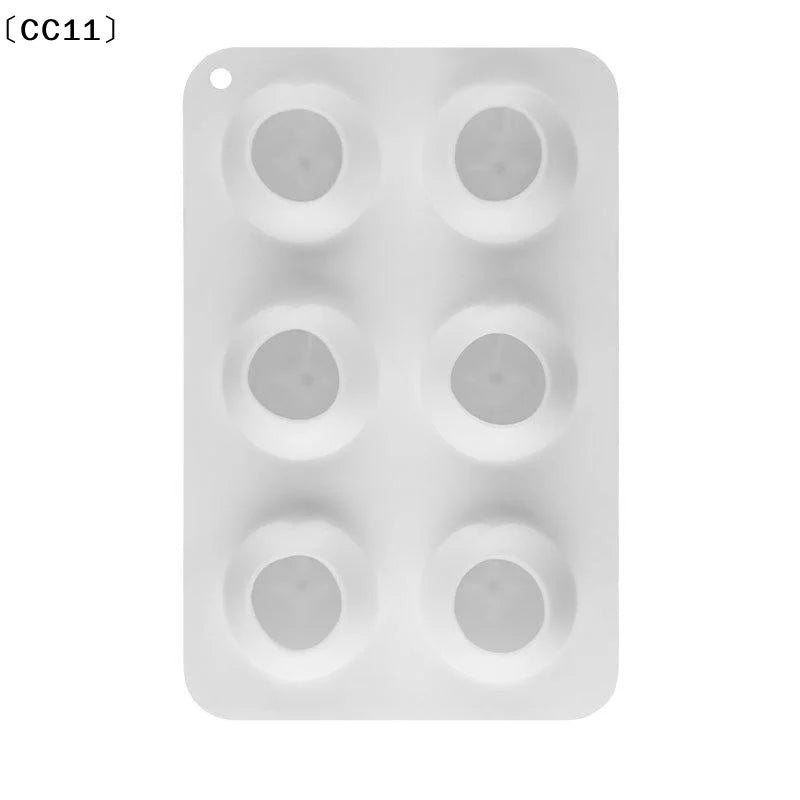 6 Cavity Peach Silicone Cake Baking Mold Chocolate Mousse Ice Cream Qme