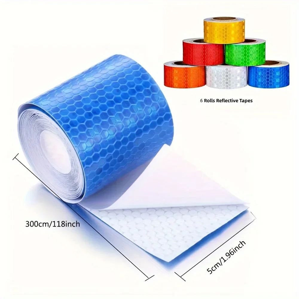 5m Reflective Tape PVC Bicycle Wheels Reflect Fluorescent Sticker Bike Reflective Sticker Strip Tape For Cycling Warning Safety Qme