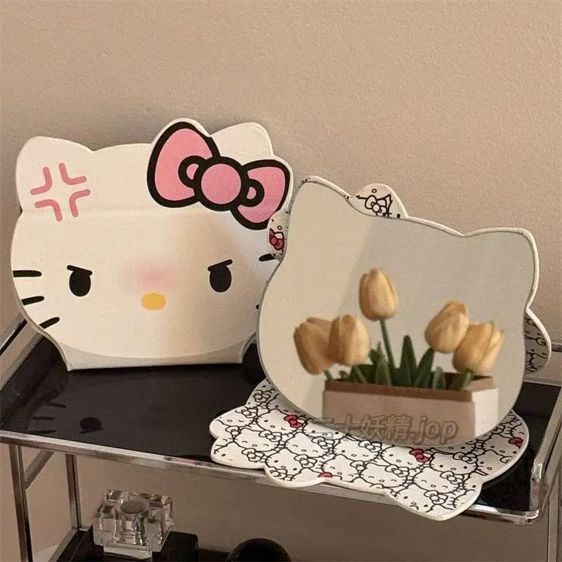 Hello Kitty Folding Makeup Mirror Creative Portable Mini Stands Desk Qme 4