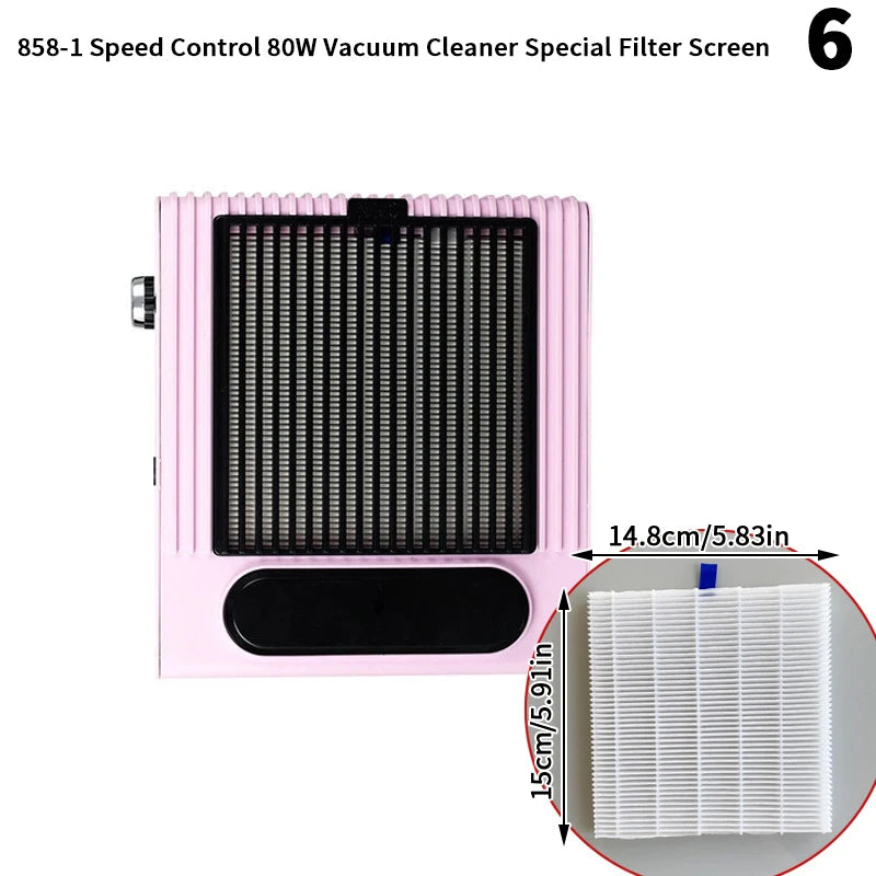 Nultiple Models Nail Vacuum Cleaner Specialized Filter Dust Storage Qme 6