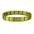 Women Men Italian Charm Link 9mm Width Solid Color High Quality Stainless Steel Bracelet on Hand DIY Making Jewelry Wholesale Qme S 16