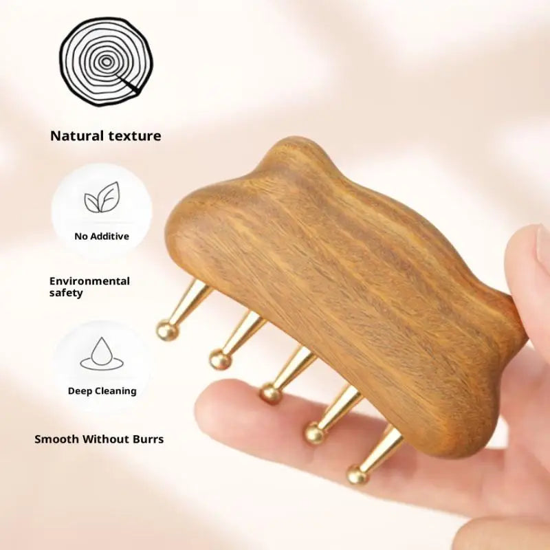 Portable Brass Gua Sha Tool Meridian Lymphatic Massage Muscle Relief Qme