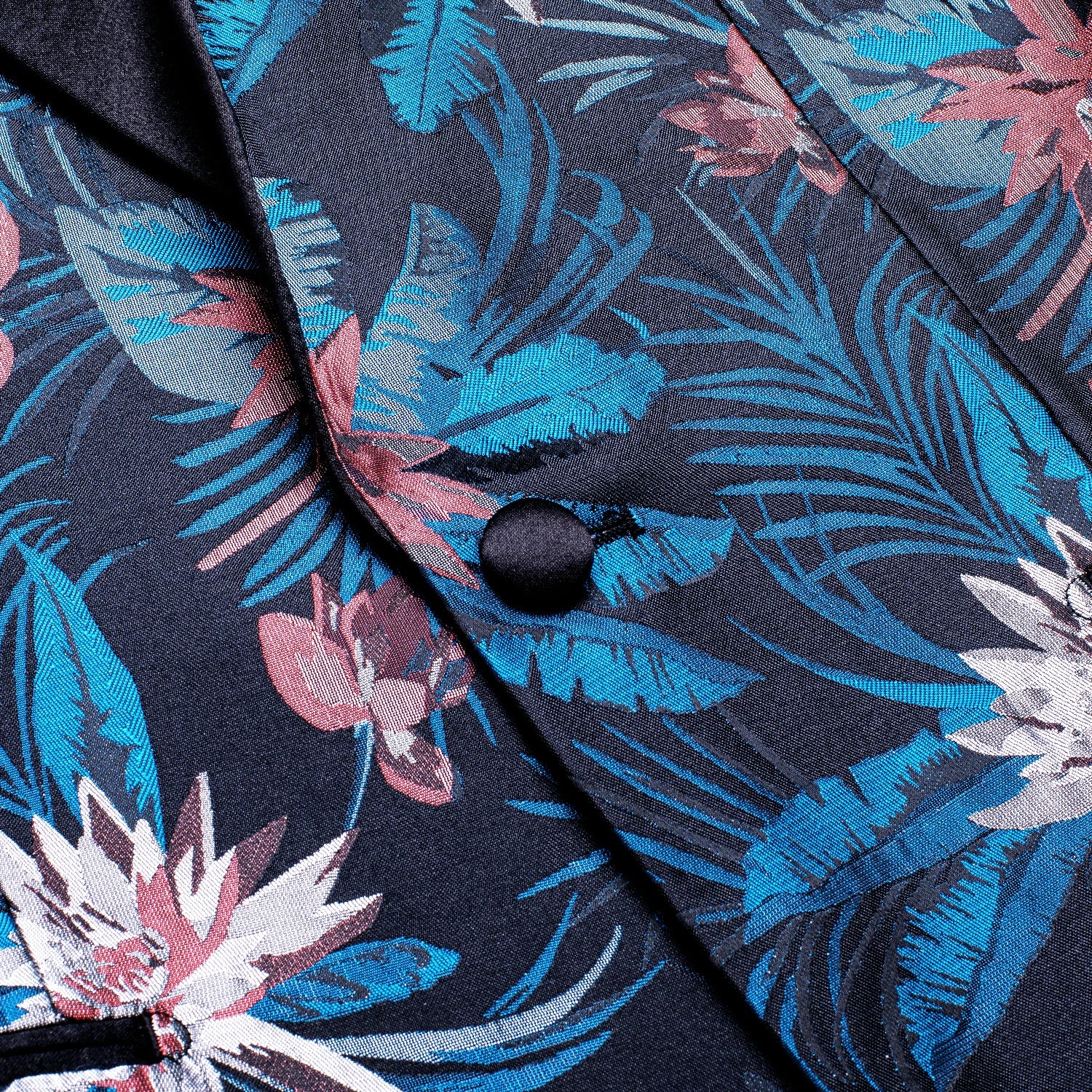 Men's Blue Red Tropical Floral Shawl Lapel Tuxedo Blazer Formal Suit Jacket Luxury Party Blazer for Wedding Prom Nightclub Qme