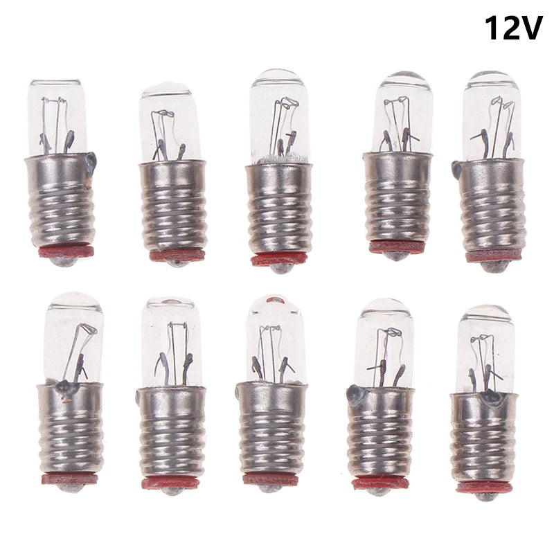 Lot Mini Indicator Light Bulb E5 Screw Mouth Miniature Lamp 6 3V 12V Qme 12V
