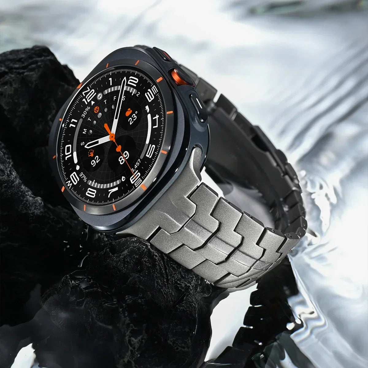 Titanium Luxury Strap for Samsung Galaxy Watch Ultra 47mm Band for Samsung Ultra Galaxy 47MM Men Watchband Galaxy Ultra Bracelet Qme