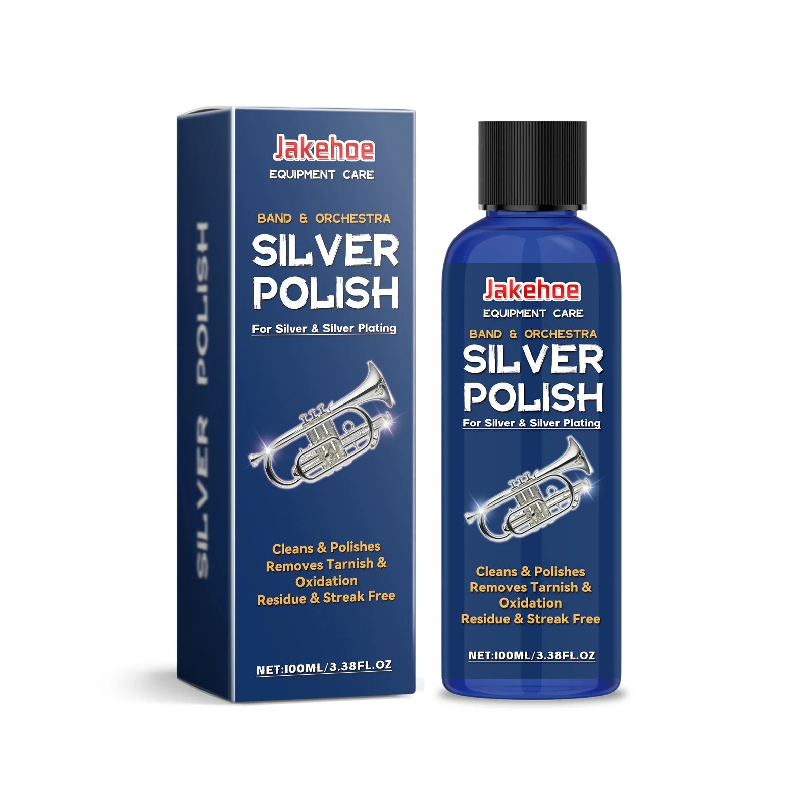 Silver Polishing Liquid Quickly Remove Silverware Surface Stains Rust Restore Luster like New Jewelry Cleaner for Necklace Ring Qme 100ml Boxed