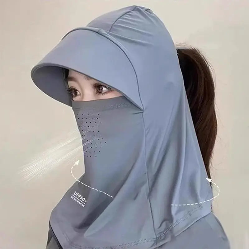 Summer Full-face Sun Hat Women Protection UV Outdoor Cycling Neck Qme