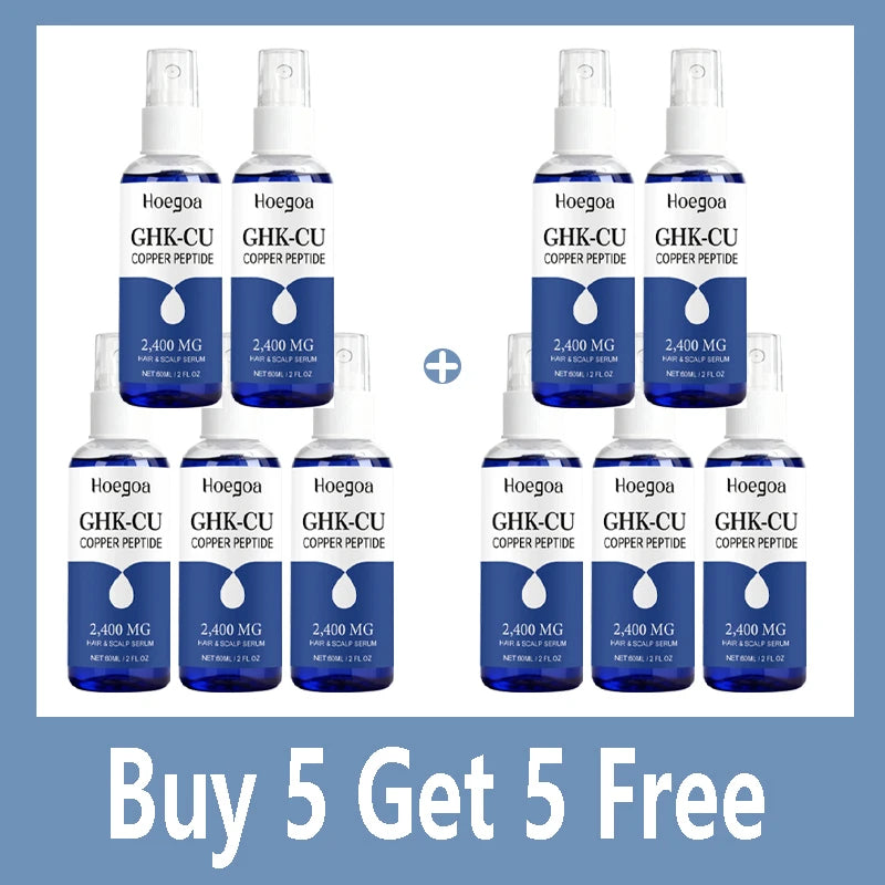 Ghk-Cu Copper Peptide for Hair Growth Scalp Serum Moisturizer Spray Fast-Absorbing Softness Shine Advanced Regrowth Treatment Qme Buy 5 Get 5 Free