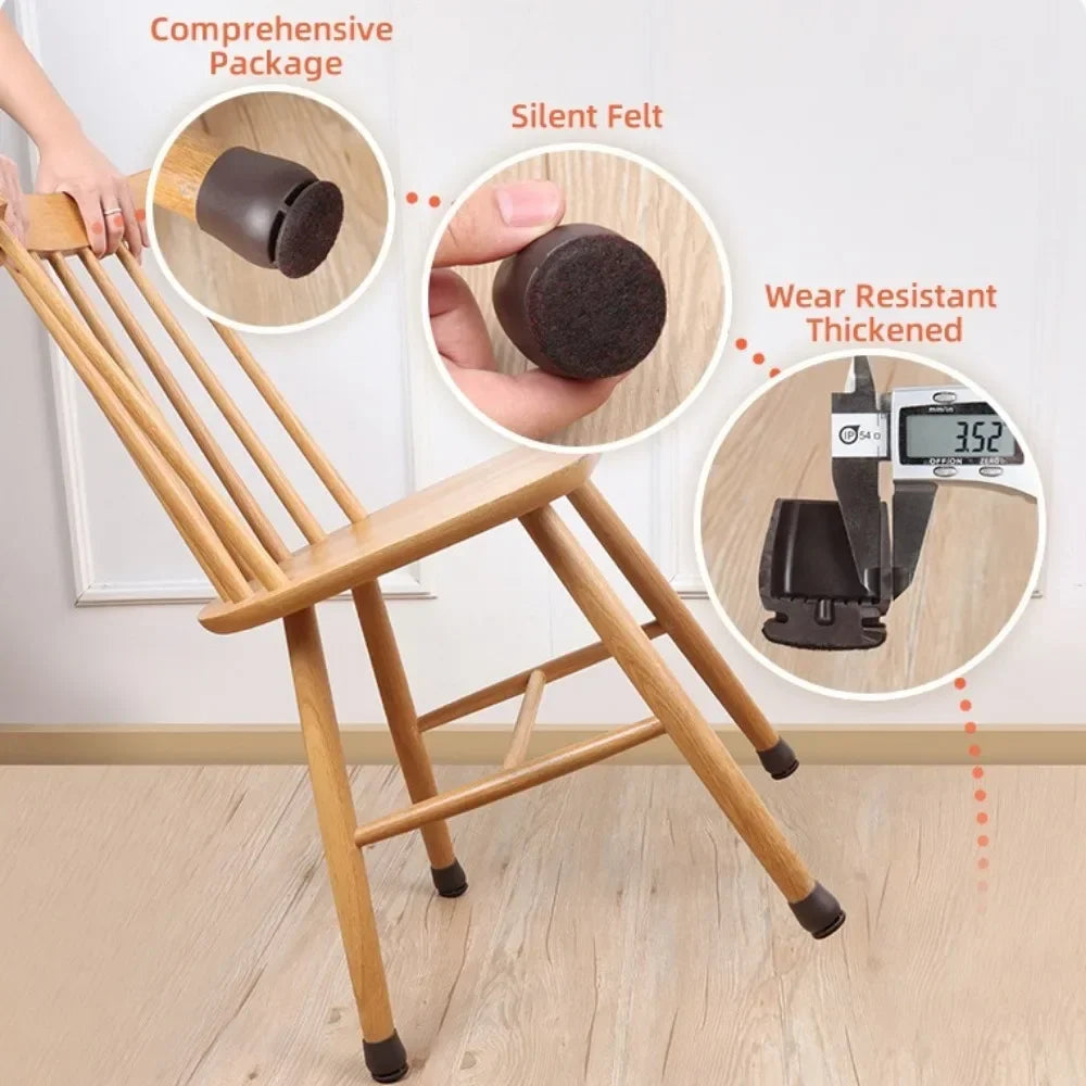 8/16PCS Chair Leg Protector TPE Diagonal Leg Table and Chair Floor Protection with Felt Furniture Leg Cover Furniture Sliders Qme