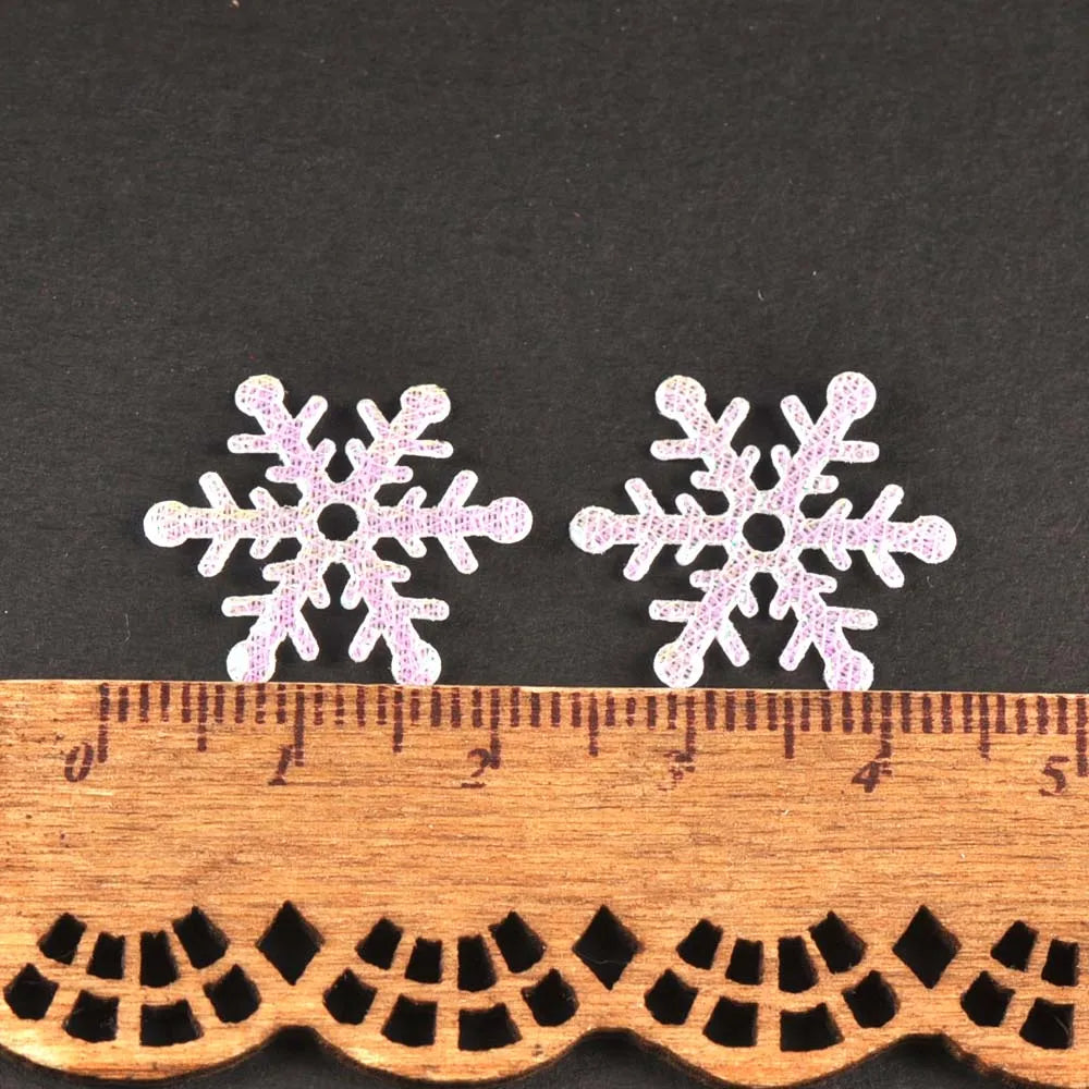 50Pcs Cute Glitter Elk Snowflakes Christmas Tree Patches For Clothes Stick-On Appliques DIY Kids Hairpin Bowknot Accessories Qme