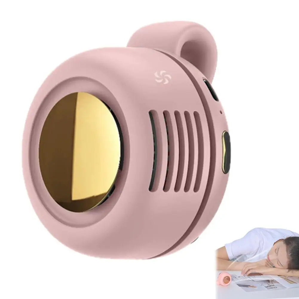 Compact Wearable Bladeless Fan Clip On Design Quiet 3 Speed Electric Cooler For Shirt Waist Outdoor Camping Travel Cooling Qme Pink