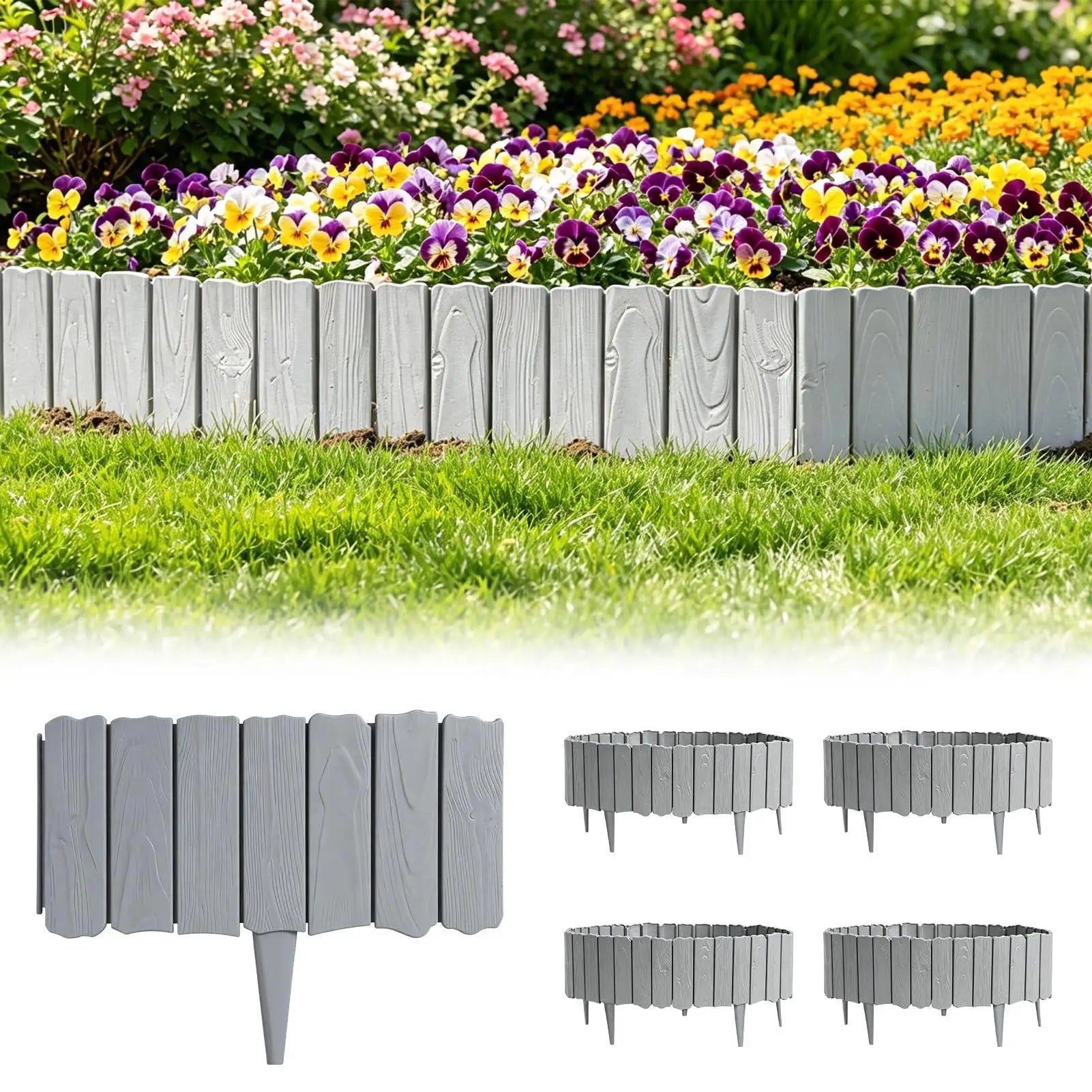 Short Garden Fencing 10 Decorative Fence Landscape Edging Border Qme