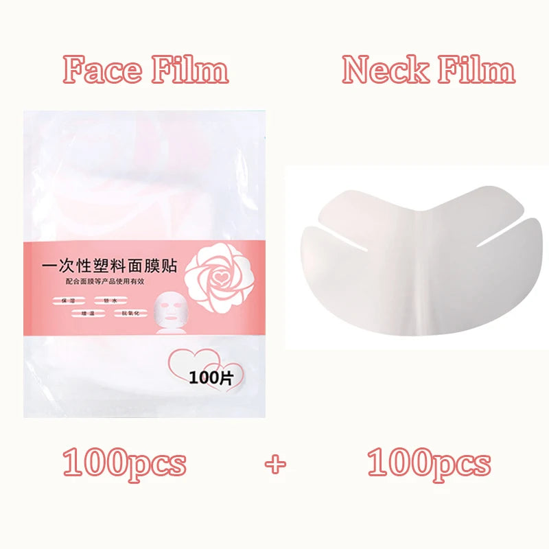Disposable Face Plastic Film Full Face Cleaner Mask Neck Stickers Paper Transparent PE Masks Wrap Facial Beauty Healthy Tool Qme